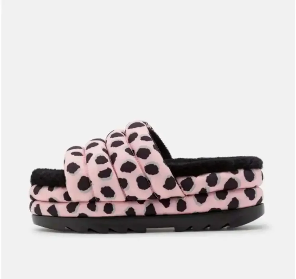 UGG Maxi Slide Cheetah Print Platform Sandals
